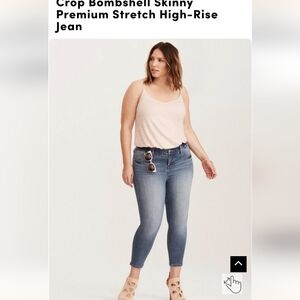 Crop Bombshell Skinny Premium Stretch High-Rise Jean, NWOT Size 18